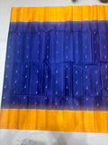 Leelavathi blue & yellow handloom softsilk saree - Pure silk saree-AB101