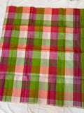 Kattam green Pallu multicolor checks handloom softsilk saree - Pure silk saree