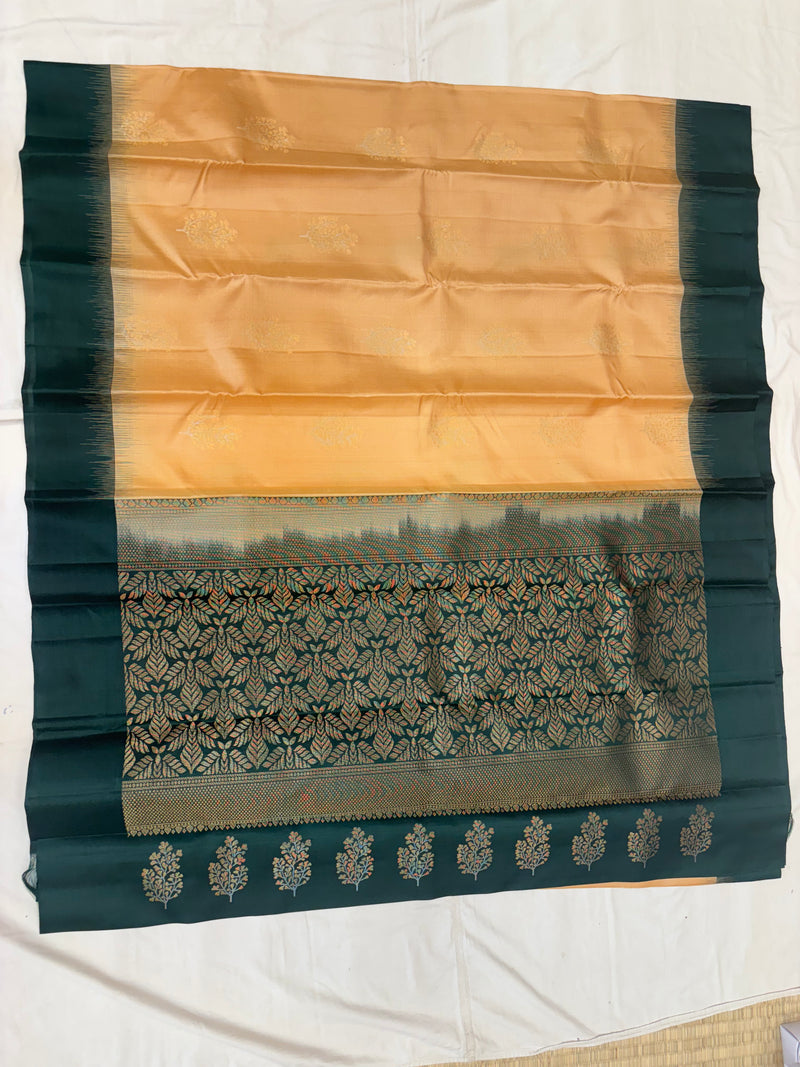 Yuvaa soft peach gold softsilk saree - Pure silk saree-set13