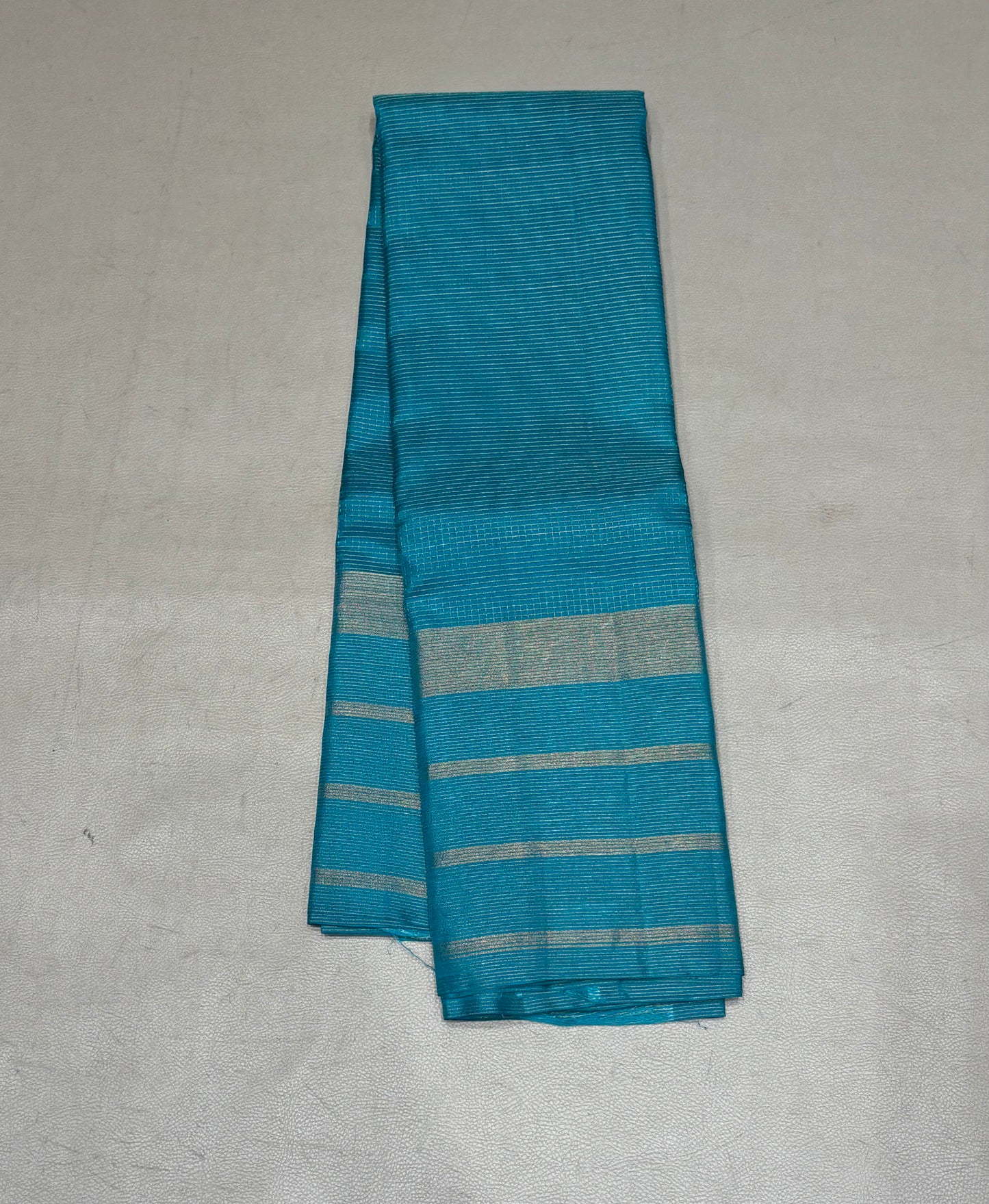 Ranjani teal blue green micro checked handloom softsilk saree - Pure silk saree-AK1118