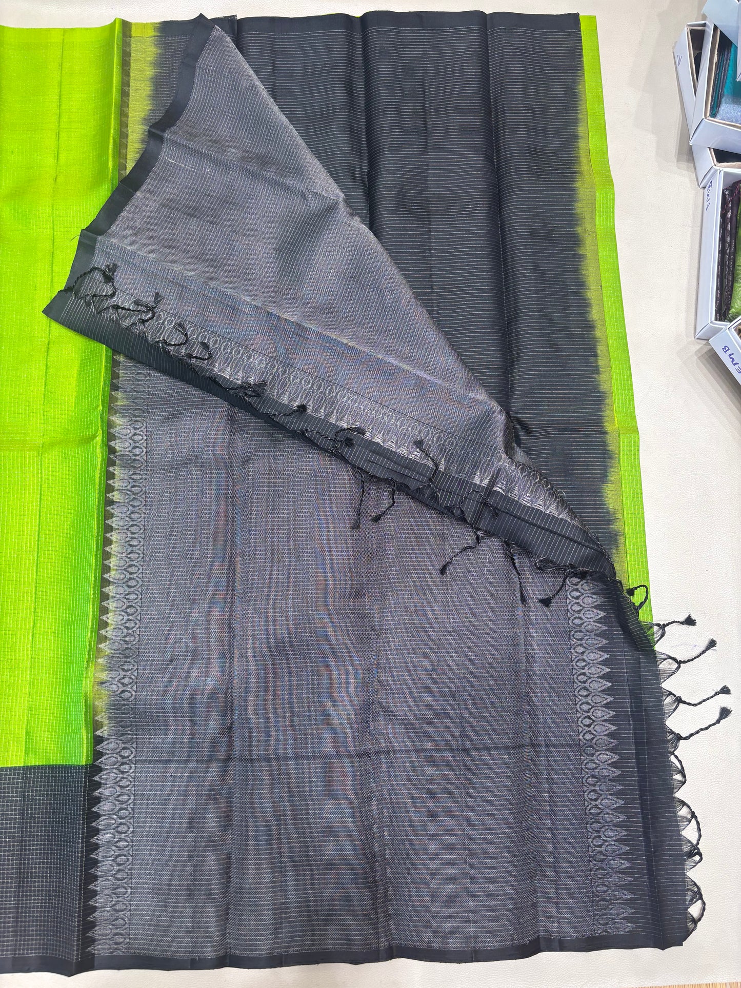 Nethra handloom softsilk saree - Pure silk saree - korvai border- AK1104
