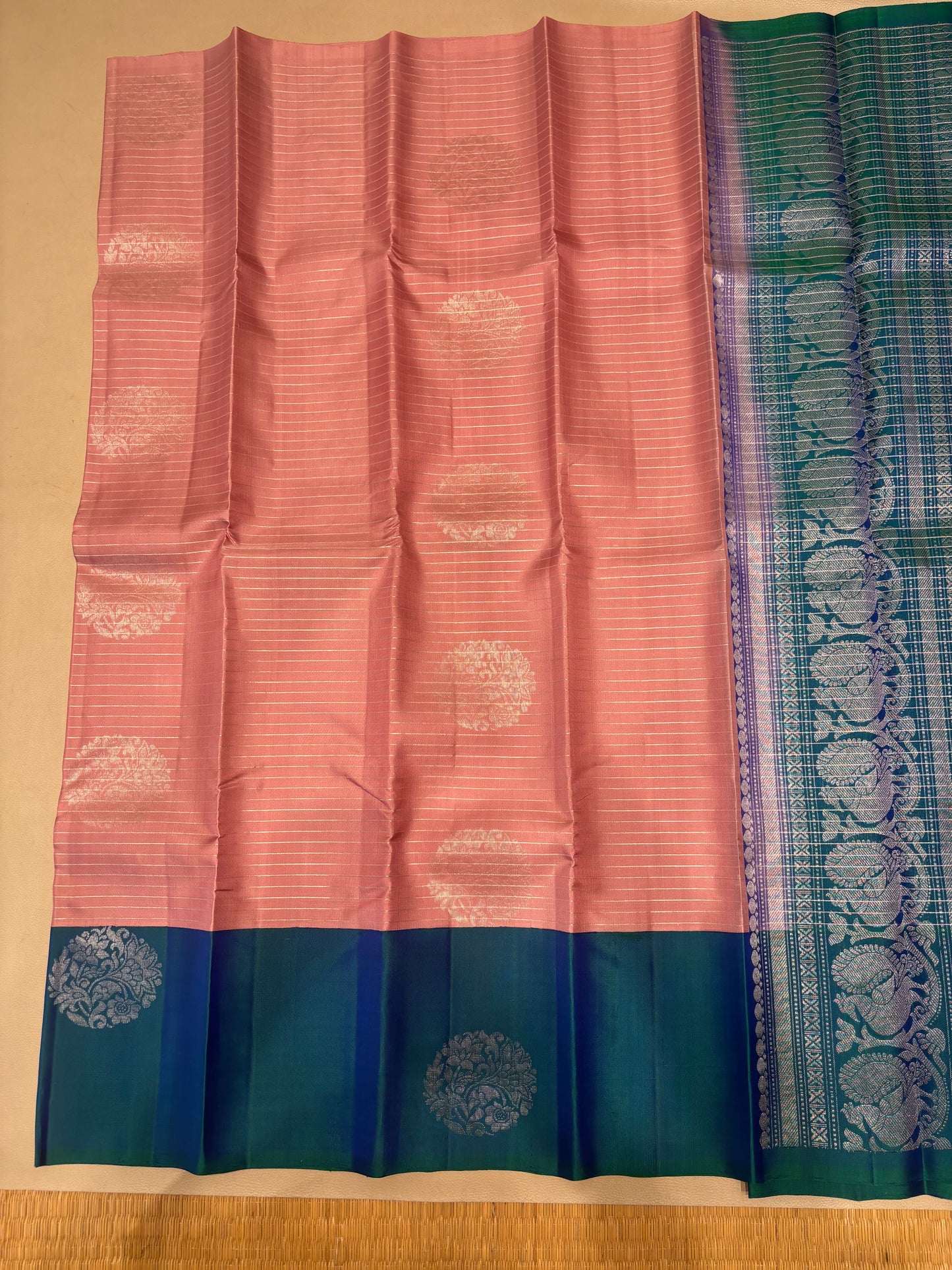 Neythra handloom softsilk saree - Pure silk saree - korvai border- AK1104