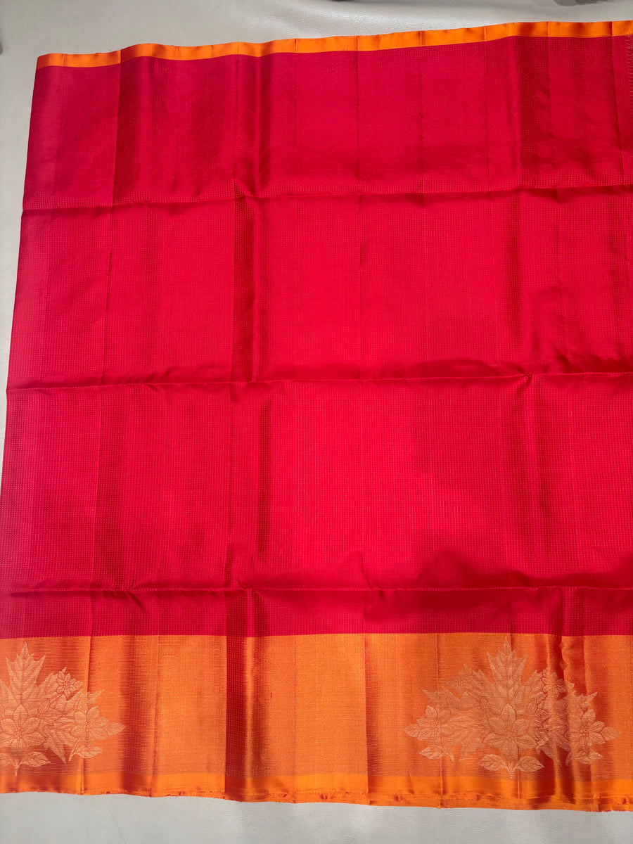 Anjana red handloom softsilk saree - pure silk saree