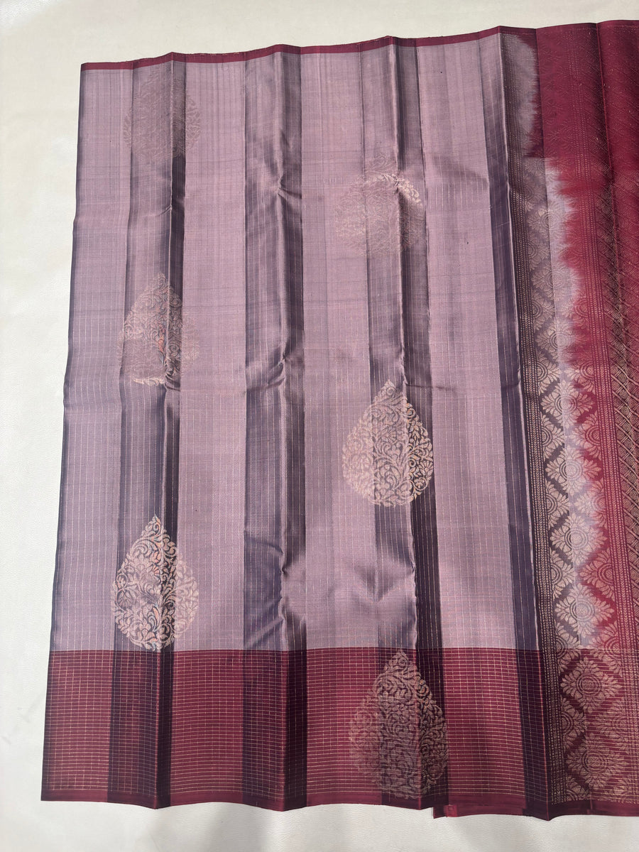 Vaidoori onion color handloom vaira oosi softsilk saree - Pure silk saree
