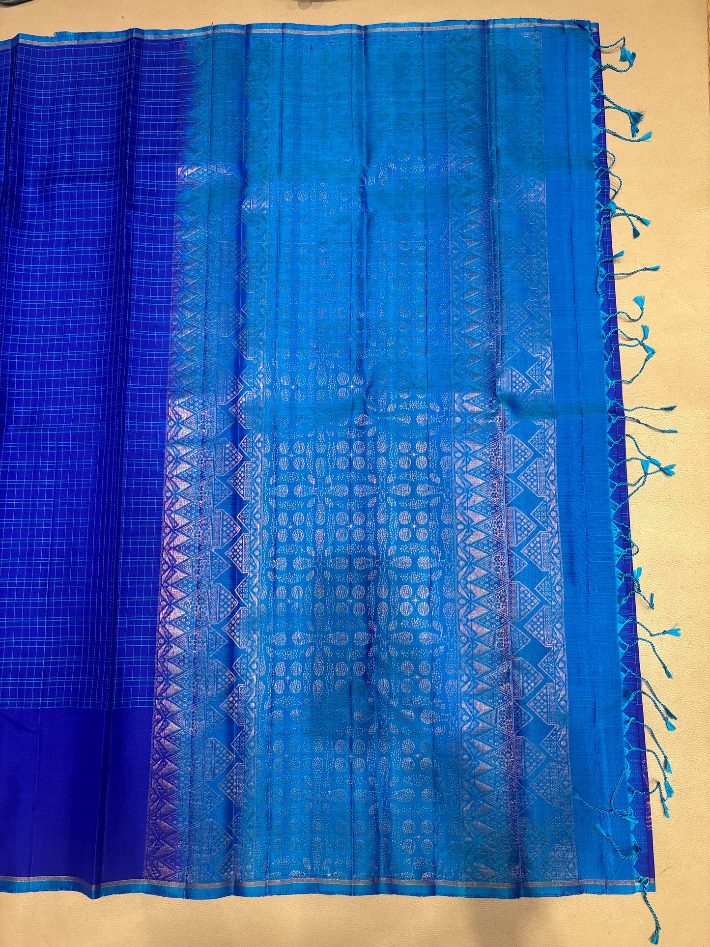Rishitha dark blue handloom softsilk saree - Pure silk saree-AK1119