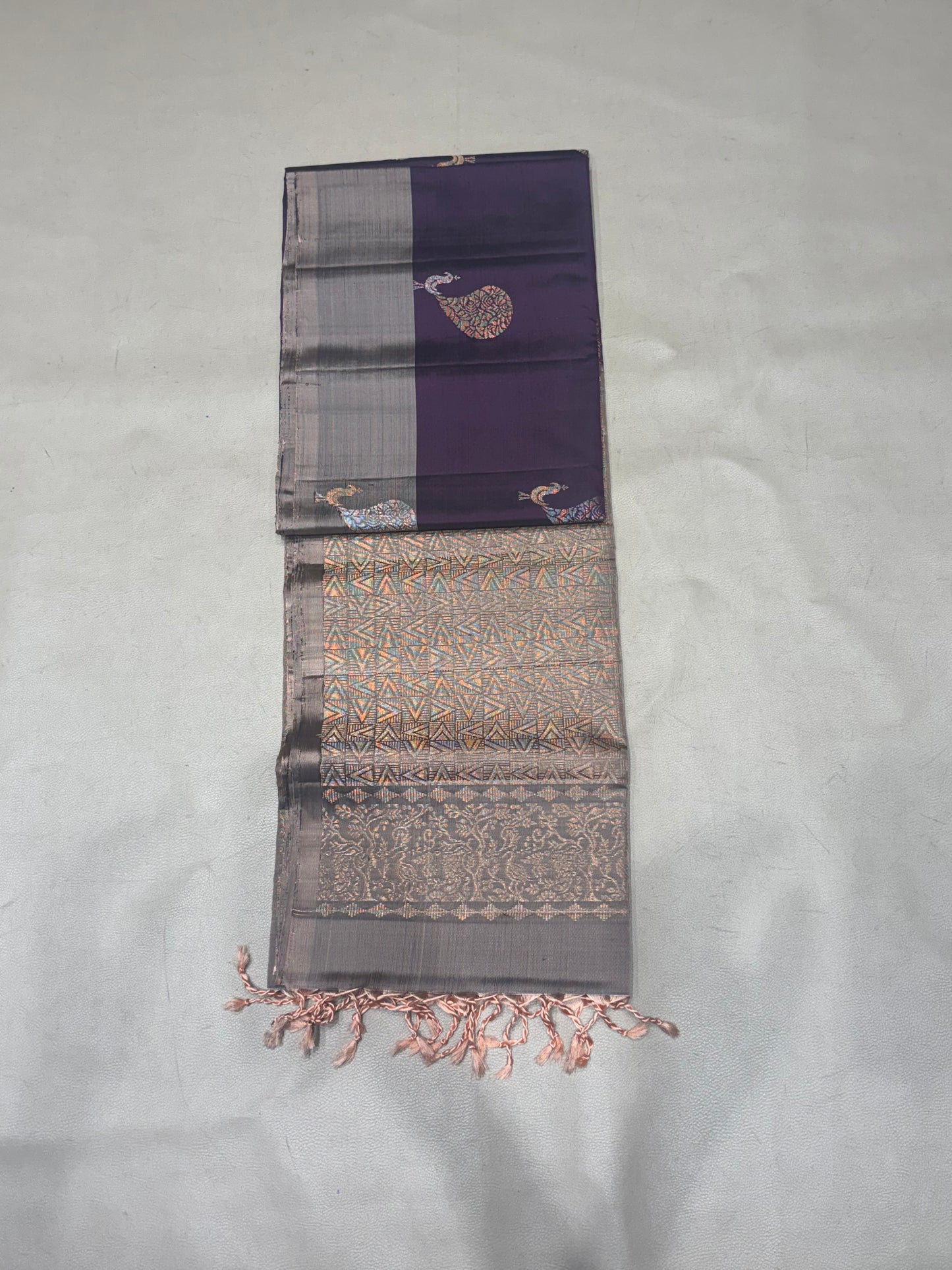 Mayuri brinjal purple handloom softsilk saree - Pure silk saree-set16