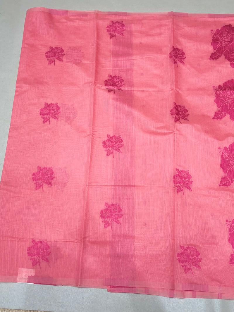 Ahana pink semi silk cotton saree
