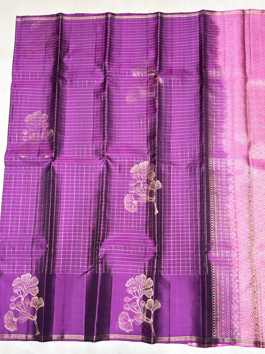 Charvitha purple handloom softsilk saree - Pure silk saree