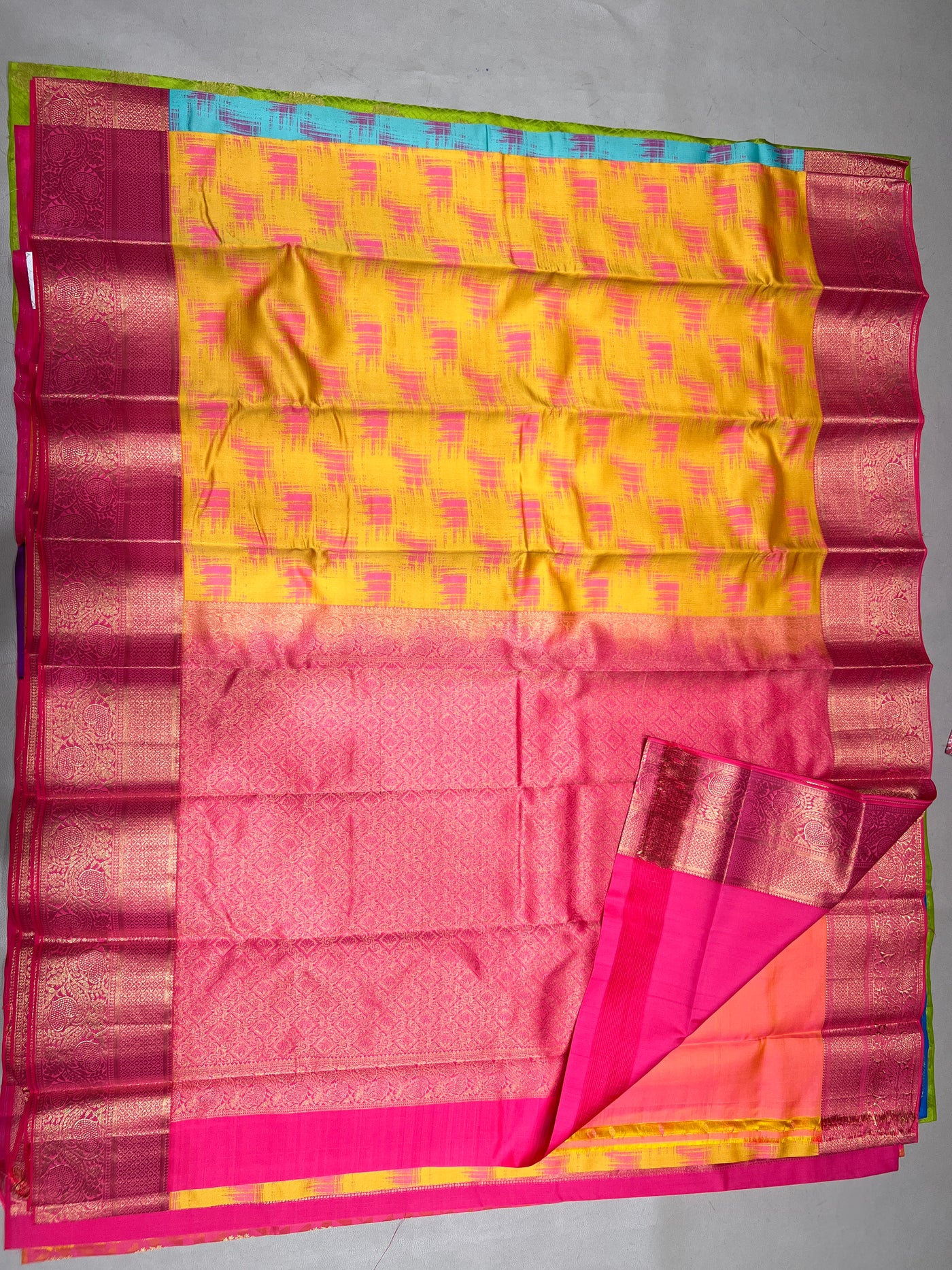 Tashia yellow pure mix softsilk saree