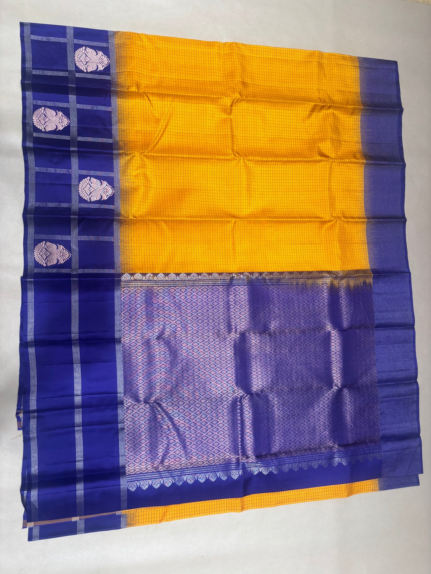 Kaatral yellow handloom softsilk saree - Pure silk saree-AK1118
