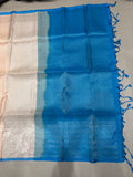 Karunya off white bridal brocade softsilk saree - Pure silk saree