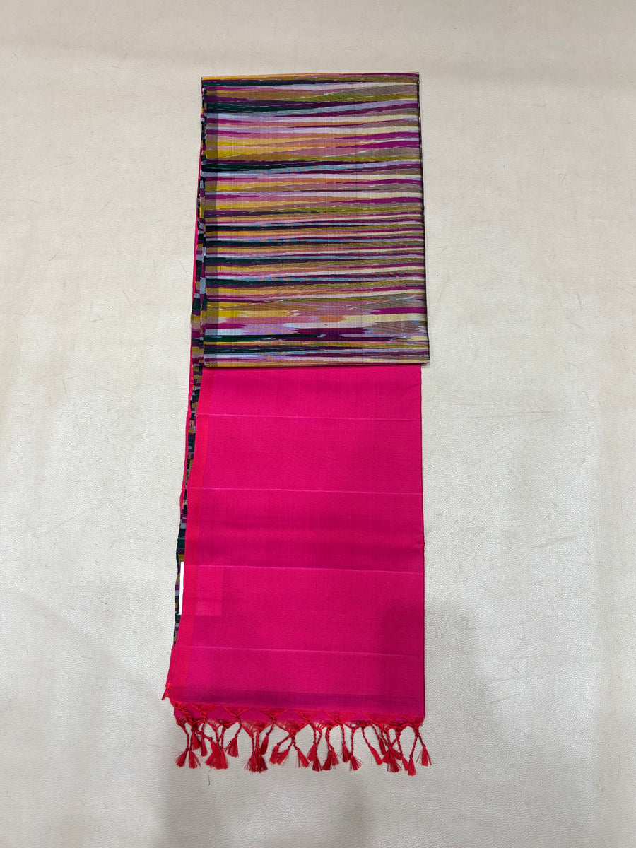 Karunya multicolor handloom softsilk saree - Pure silk saree - GA104