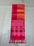 Hridya orange handloom softsilk saree - Pure silk saree