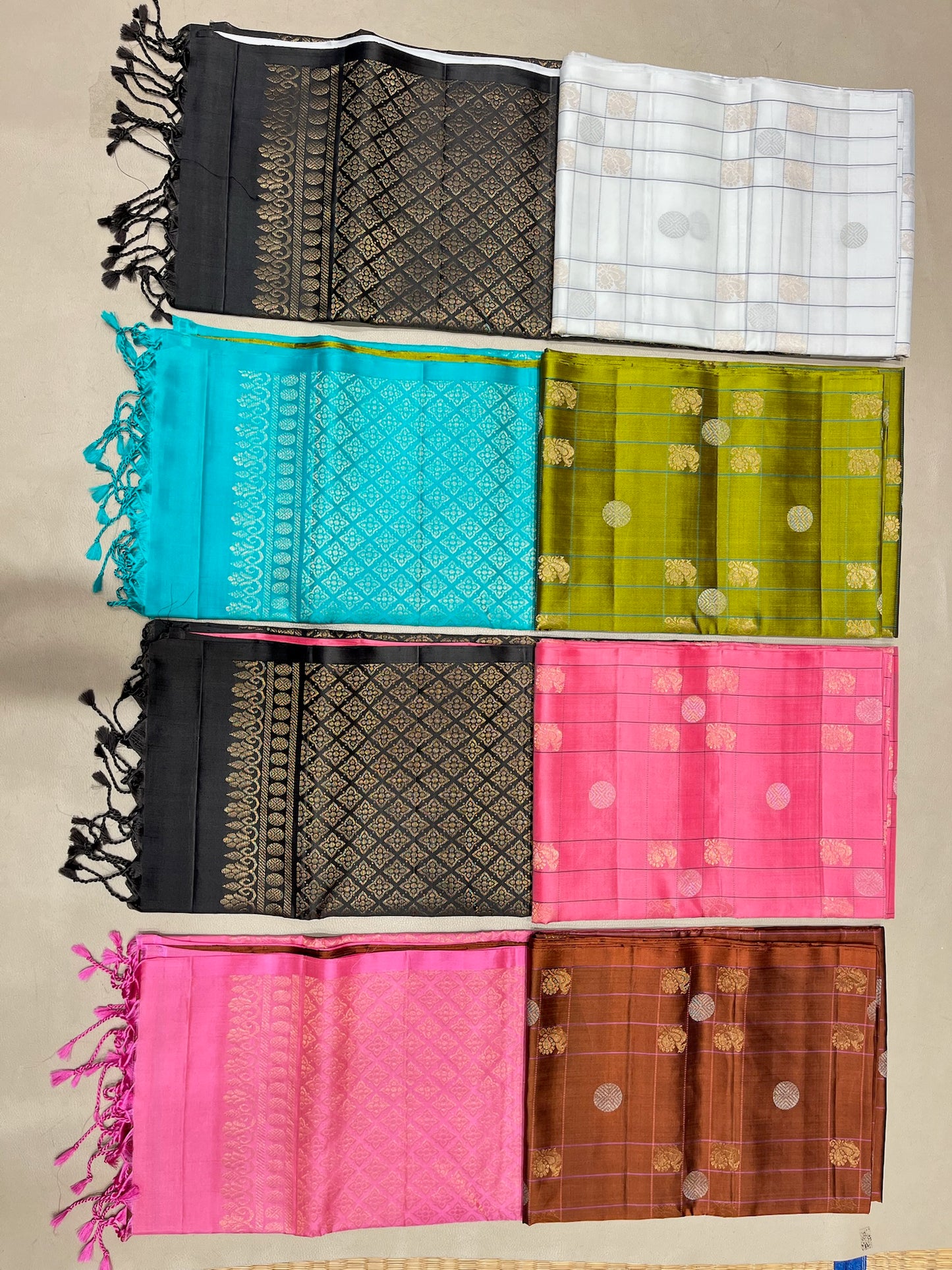 Shalini white & dark brown handloom softsilk saree - Pure silk saree-set14