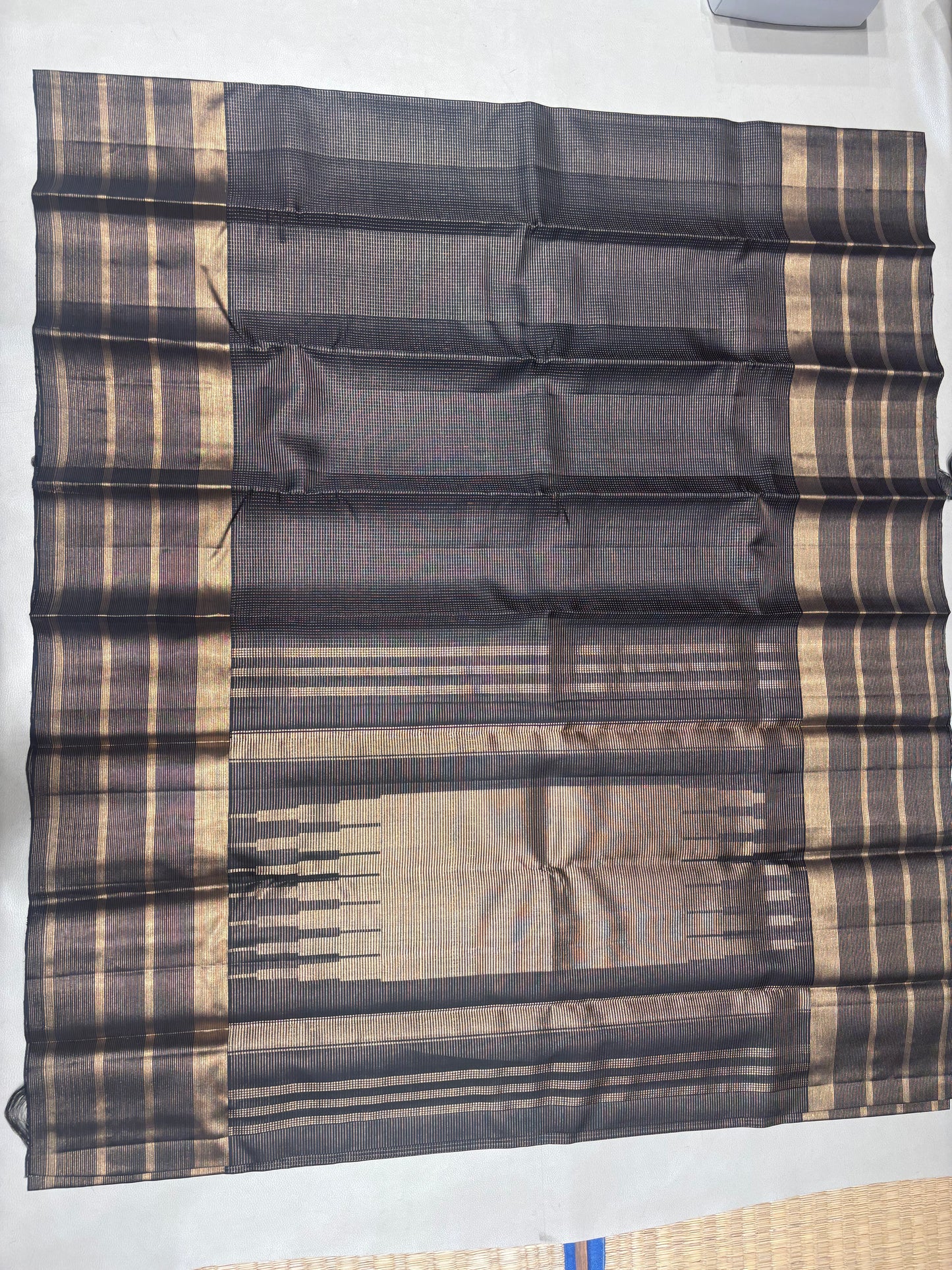 Ranjani black micro checked softsilk saree - Pure silk saree-AK1118