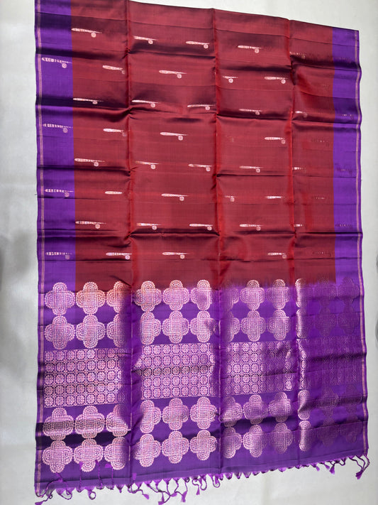 Hridya coffee brown handloom softsilk saree - Pure silk saree