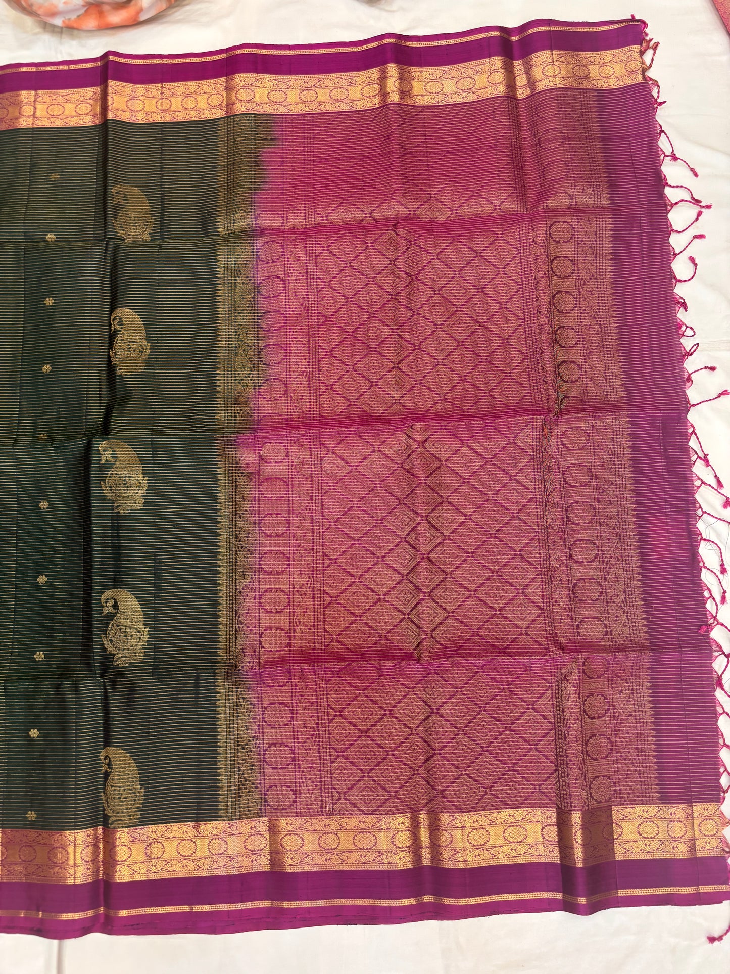 Maithre green softsilk saree - Pure silk saree-set8