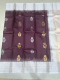 Niraavi coffee brown handloom softsilk saree - Pure silk saree