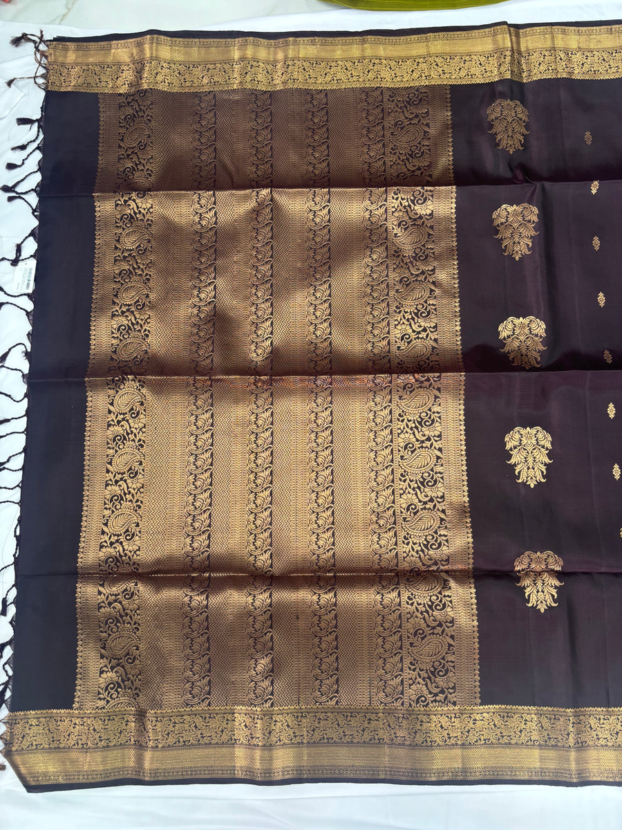 Anila coffee brown handloom softsilk saree - Pure silk saree
