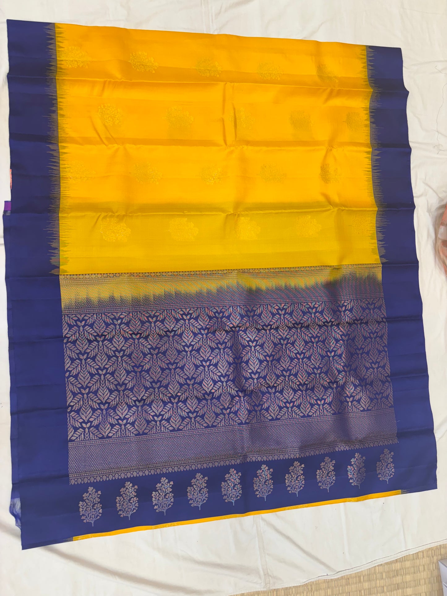 Yuvaa yellow & blue softsilk saree - Pure silk saree-set13