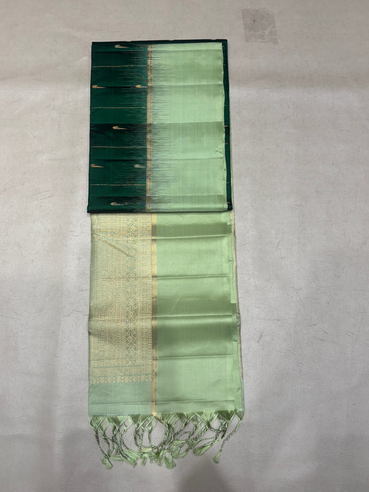 Leelavathi bottle green handloom softsilk saree - Pure silk saree