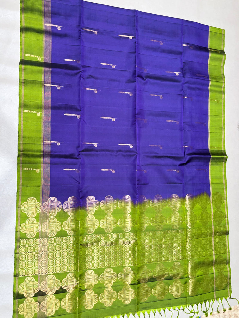 Ponkodi navy blue handloom softsilk saree - Pure silk saree