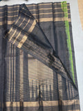 Ranjani black micro checked softsilk saree - Pure silk saree-AK1118