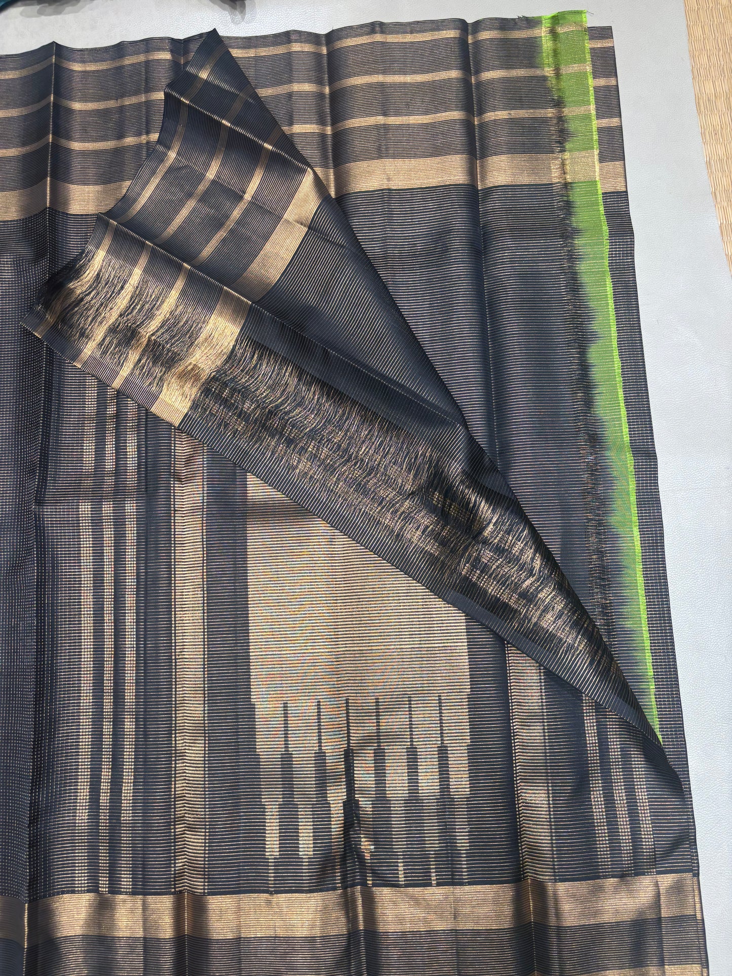Ranjani black micro checked softsilk saree - Pure silk saree-AK1118