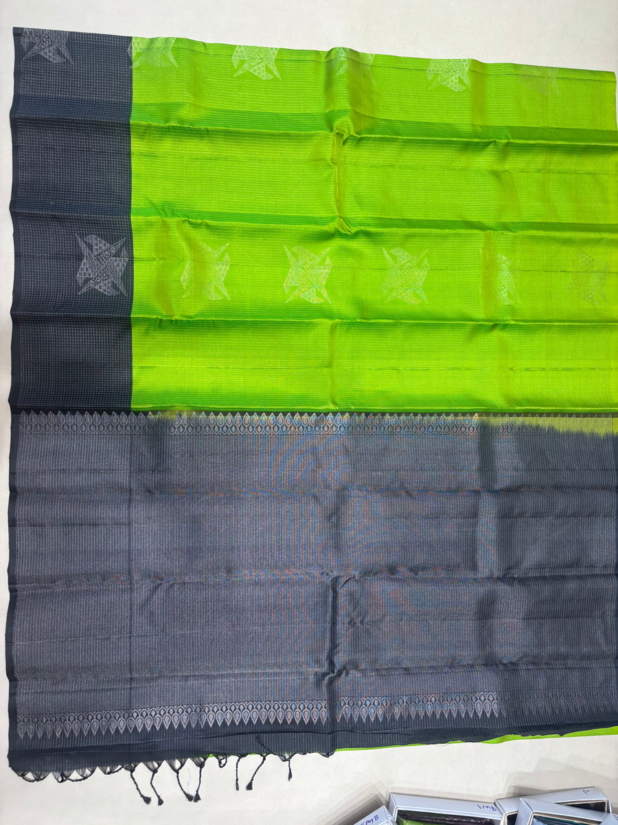 Nethra handloom softsilk saree - Pure silk saree - korvai border- AK1104