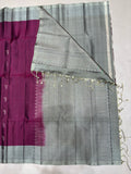 Paari purple color handloom softsilk saree - Pure silk saree