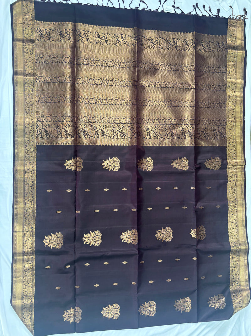 Anila coffee brown handloom softsilk saree - Pure silk saree