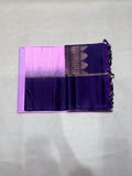Leelavathi purple handloom softsilk saree - Pure silk saree- Contrast color