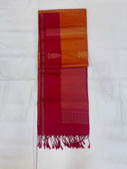 Mahiya orange softsilk saree - Pure silk saree