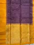 Leelavathi coffee brown handloom softsilk saree - Pure silk saree- contrast color