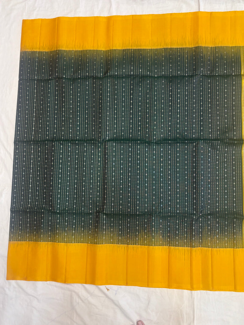 Aaradhya bottle green softsilk saree - Pure silk saree