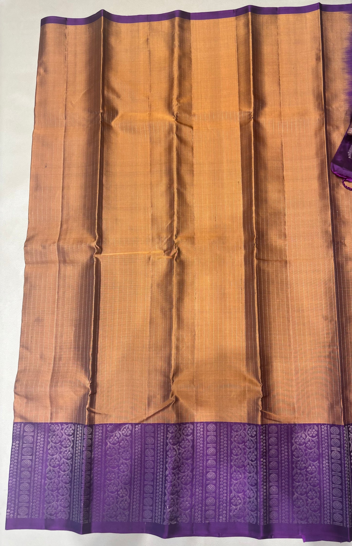Tanvi rust & purple Vaira oosi handloom softsilk saree - Pure silk saree-set15