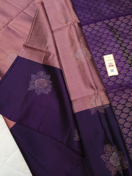 Soft Silk - Royal Bloom - Handloom Double warp Soft silk