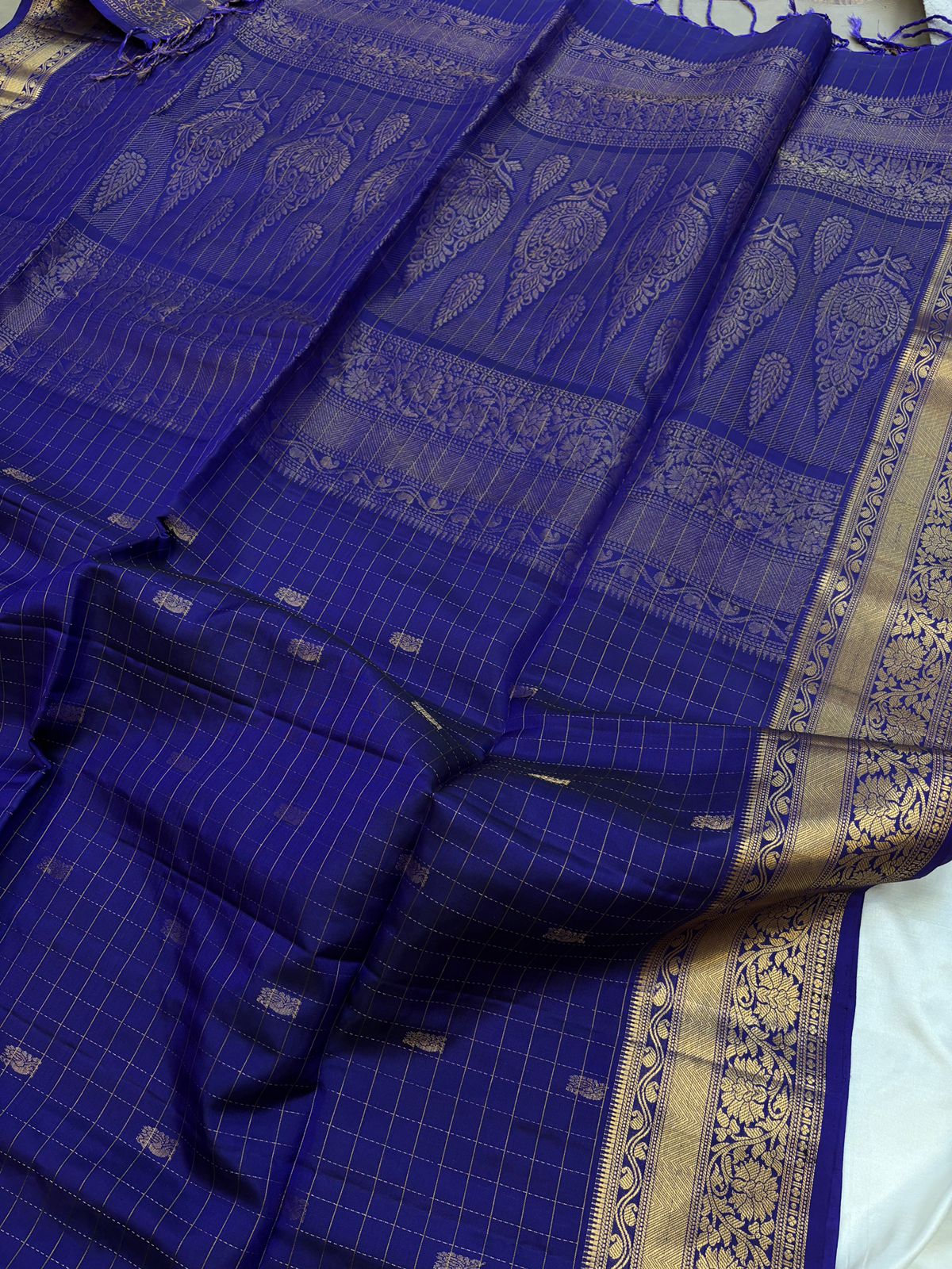 Kanakavalli Checks - Soft Silk- Handloom softsilk saree
