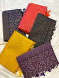 Chandrika Yellow Soft silk - Handloom softsilk saree - 5 colors
