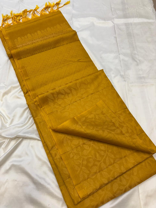 Chandrika Yellow Soft silk - Handloom softsilk saree - 5 colors