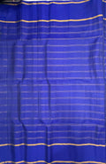 Kanmaniye royal blue color body , pallu,blouse - Pure silk saree