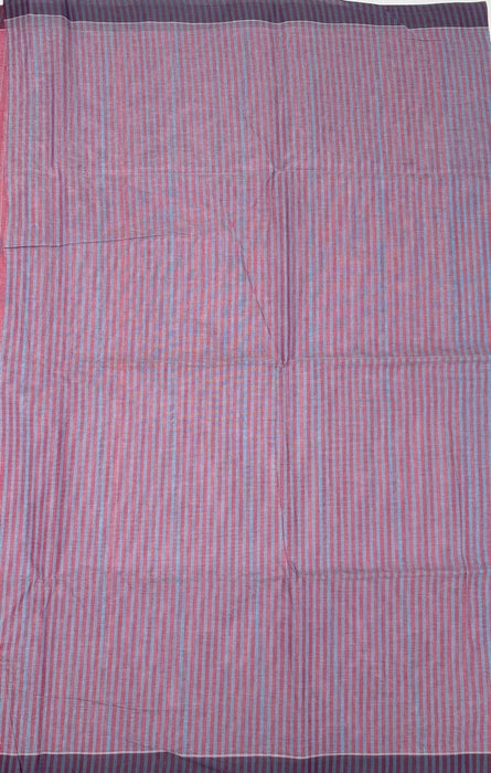 Pravi cotton saree - pink with blue color body, pallu,blouse.
