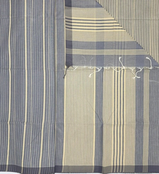 Vaasu cotton saree - light grey color body, pallu,blouse.