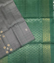 Varunika pastel grey color body & pastel green color pallu,blouse - Pure silk saree